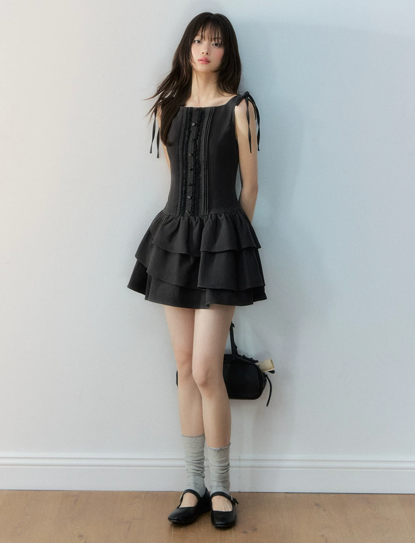 Soote Season Sleeveless puffy dress with flared waist, petal hem, Lyocell material, original design by.