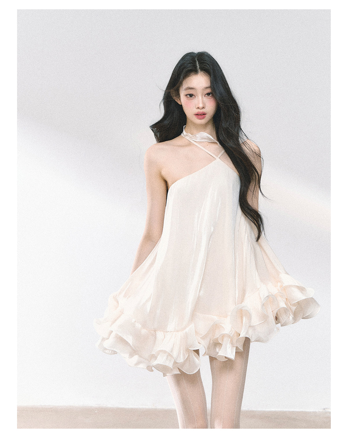 Royal Sisters Noble Style Halter Neck Dress Summer Floral Slim Waist Mini Dress For Women Shaoyeyan