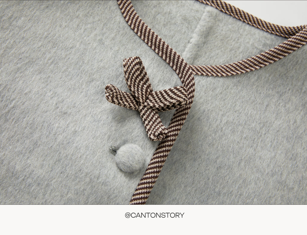 CANTONSTORY Yangcheng Story Korean style 70% wool double-sided wool coat for women winter new sweet (with handbag))