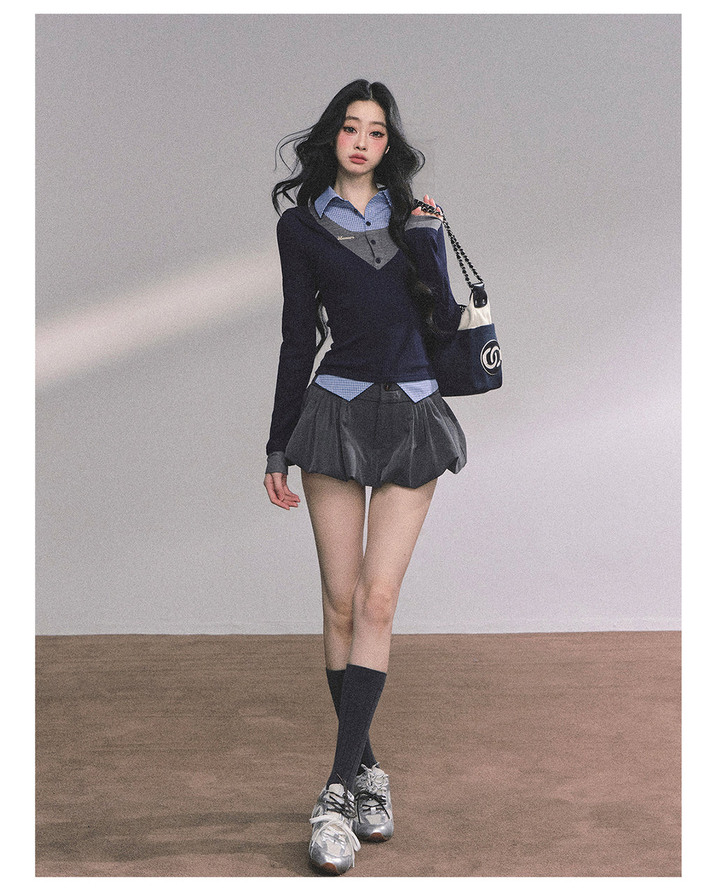 SHAOYEYAN Aomalm Women's "High IQ Female Protagonist" Imitation American Style Three-piece Knitted Pullover Autumn Slim Fit Top