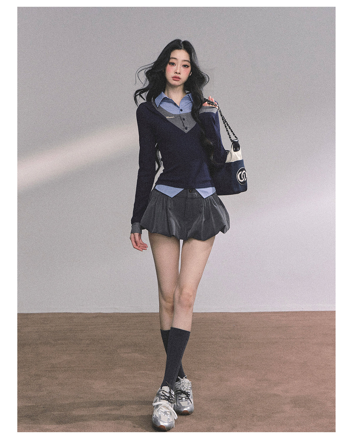 SHAOYEYAN Aomalm Women's "High IQ Female Protagonist" Imitation American Style Three-piece Knitted Pullover Autumn Slim Fit Top