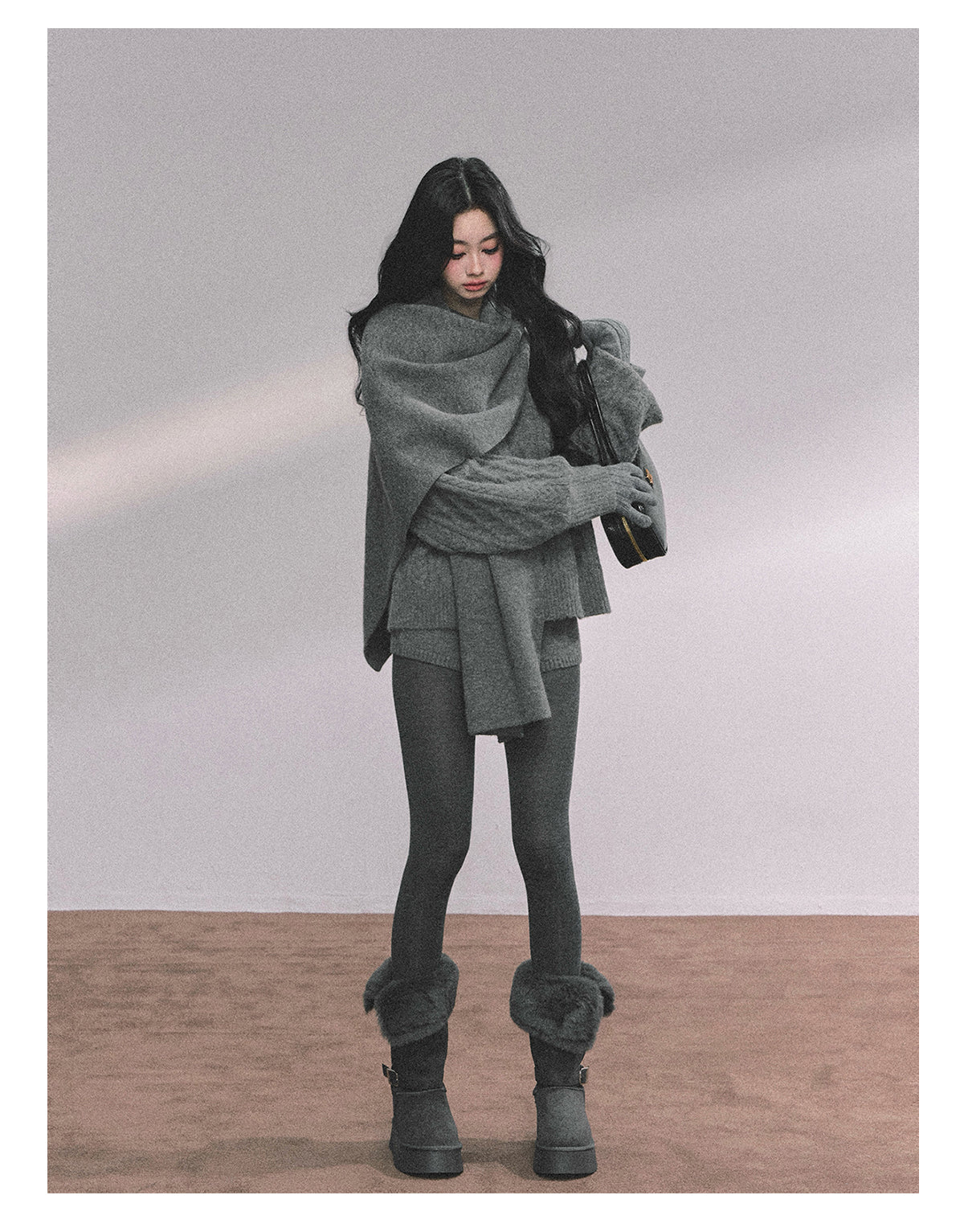 SHAOYEYAN Women's Korean Style "Zurich Student" Winter Cable Knitted Sweater Three-piece Set