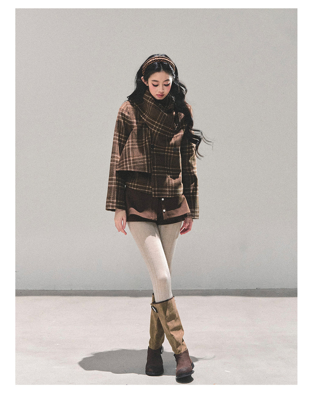 SHAOYEYAN Aomalm Women's "Twilight Forest" High-end Wool Coat, giving off a refined, luxurious feel, perfect for a wealthy heiress. Double-sided wool coat.