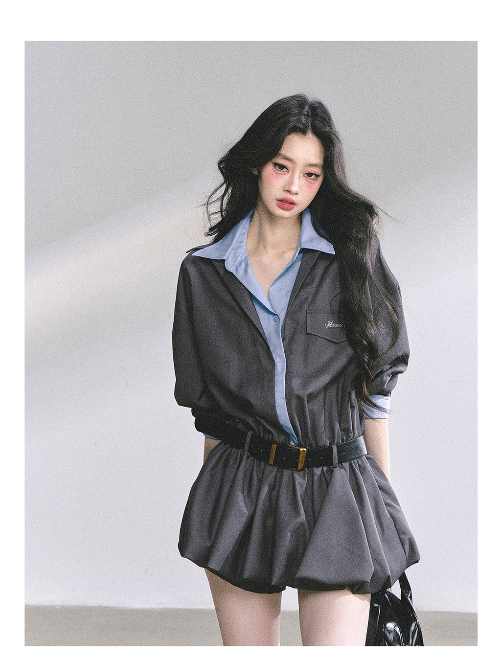 SHAOYEYAN Hepburn style shirt dress with shorts for women autumn waist hugging short skirt bright student style