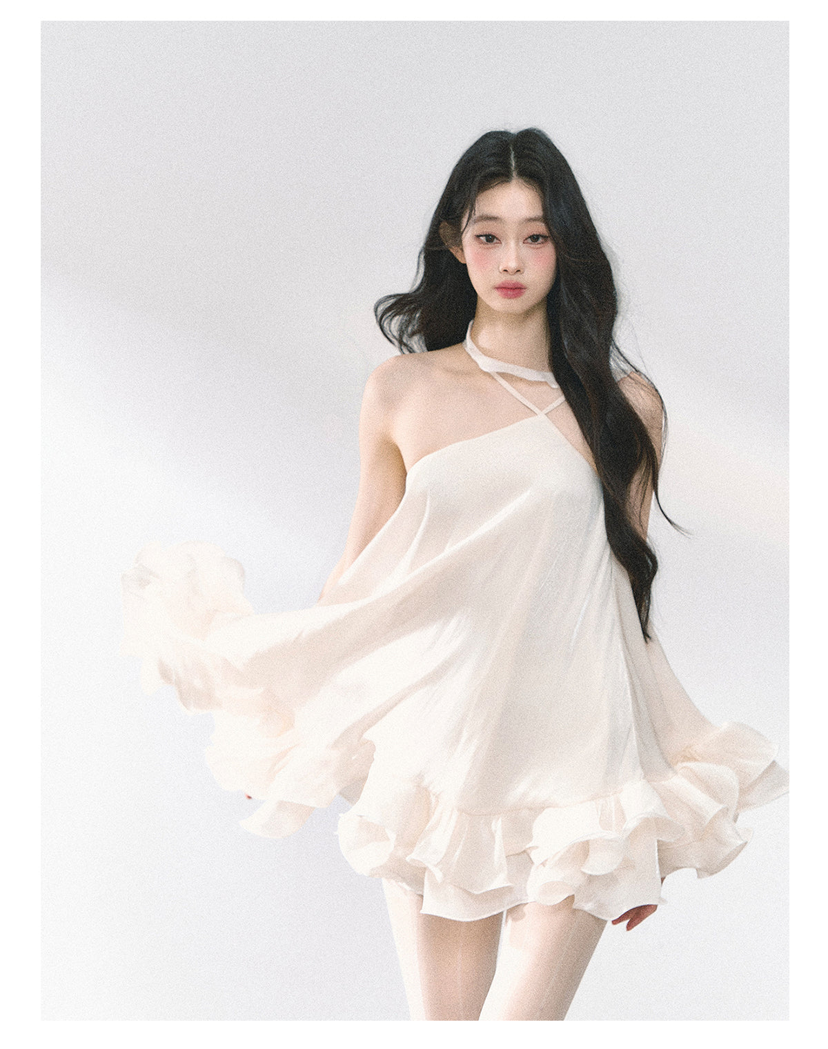 Royal Sisters Noble Style Halter Neck Dress Summer Floral Slim Waist Mini Dress For Women Shaoyeyan