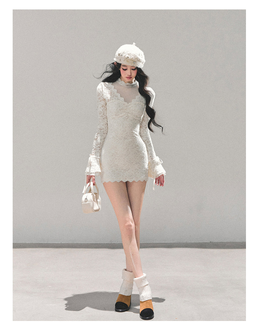 SHAOYEYAN Women's "Full Moon Moment" Long Sleeve Lace Dress (Winter)