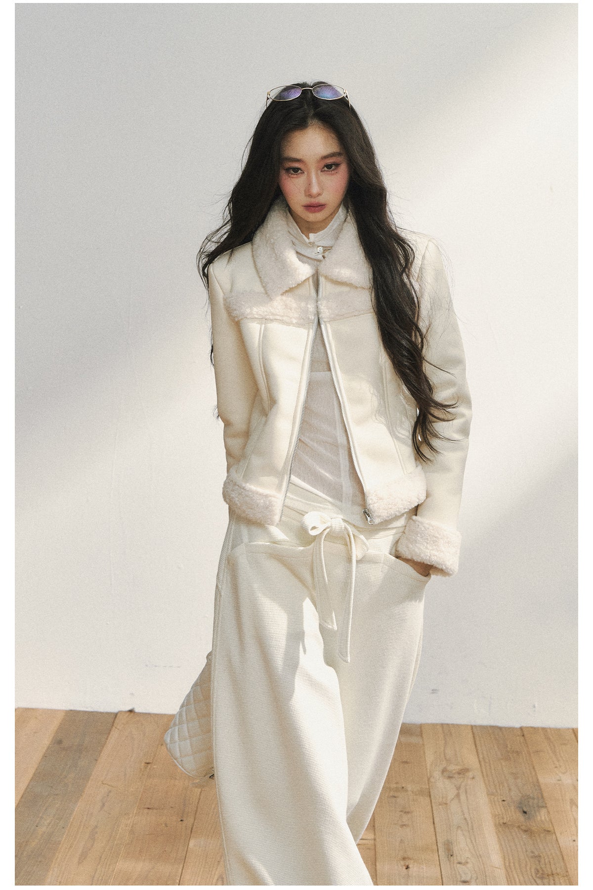 7SHIFTIN Two-Tone Original Design Slim Fit Fleece Jacket for Autumn/Winter, Niche Short Outerwear