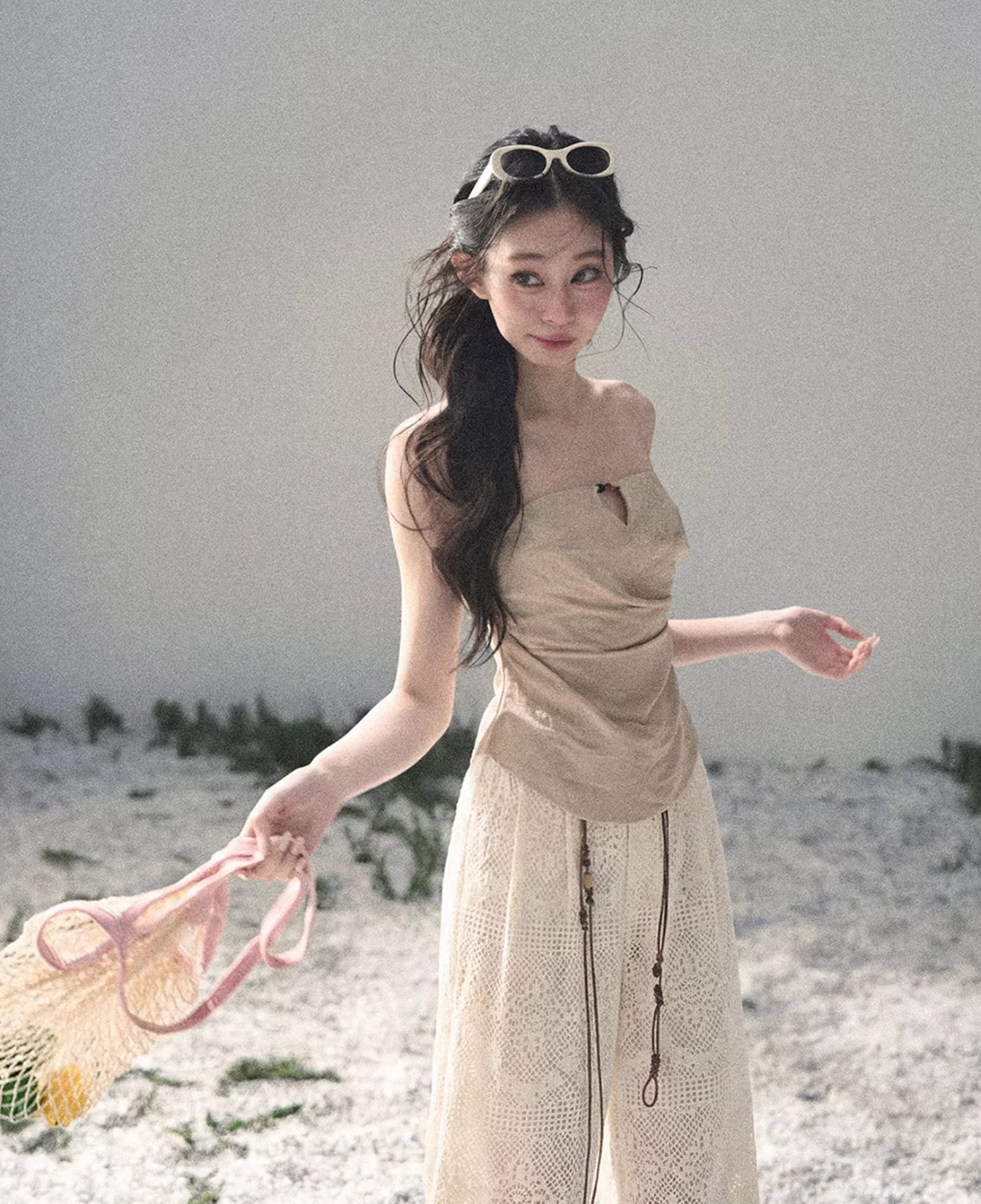 SHAOYEYAN "Moonlight Hazy Beauty" French V-neck sleeveless tank top Aomalm