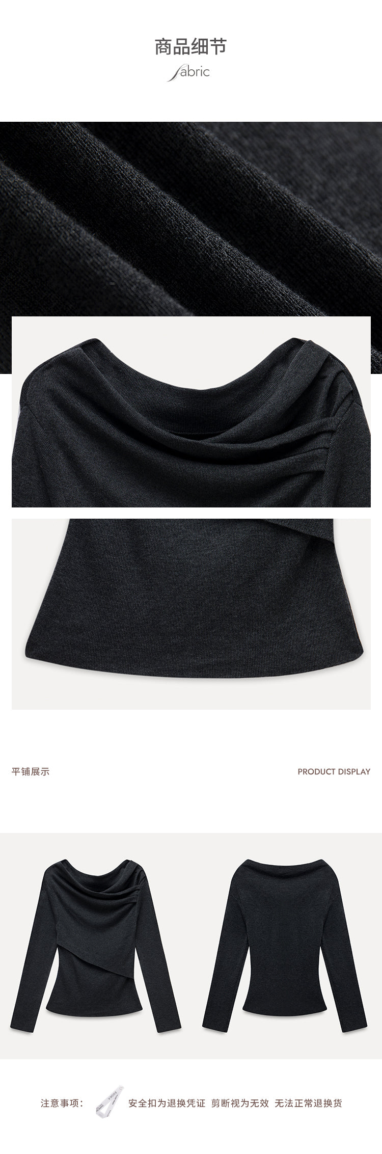 EGGKA Women's Autumn Winter Off-the-shoulder French Cross Neck Long Sleeve One Shoulder Sweater
