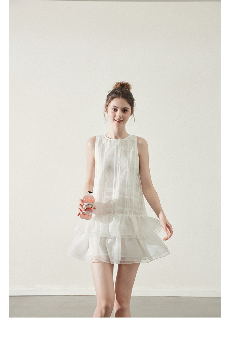"Moon Swing" Ballet-style vest dress, organza fabric, fried cake tutu summer dress, Callmelater