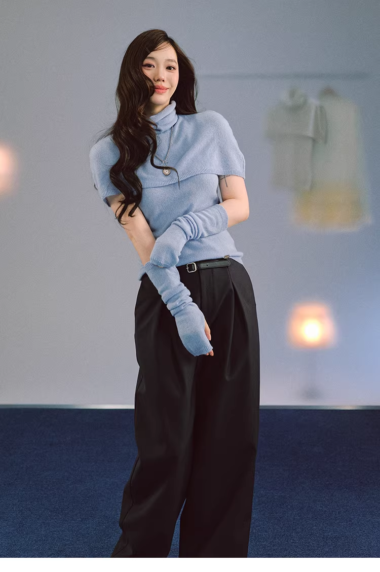 LaluneDuCiel Women's Spring Artist Style Loose High-Neck Coat