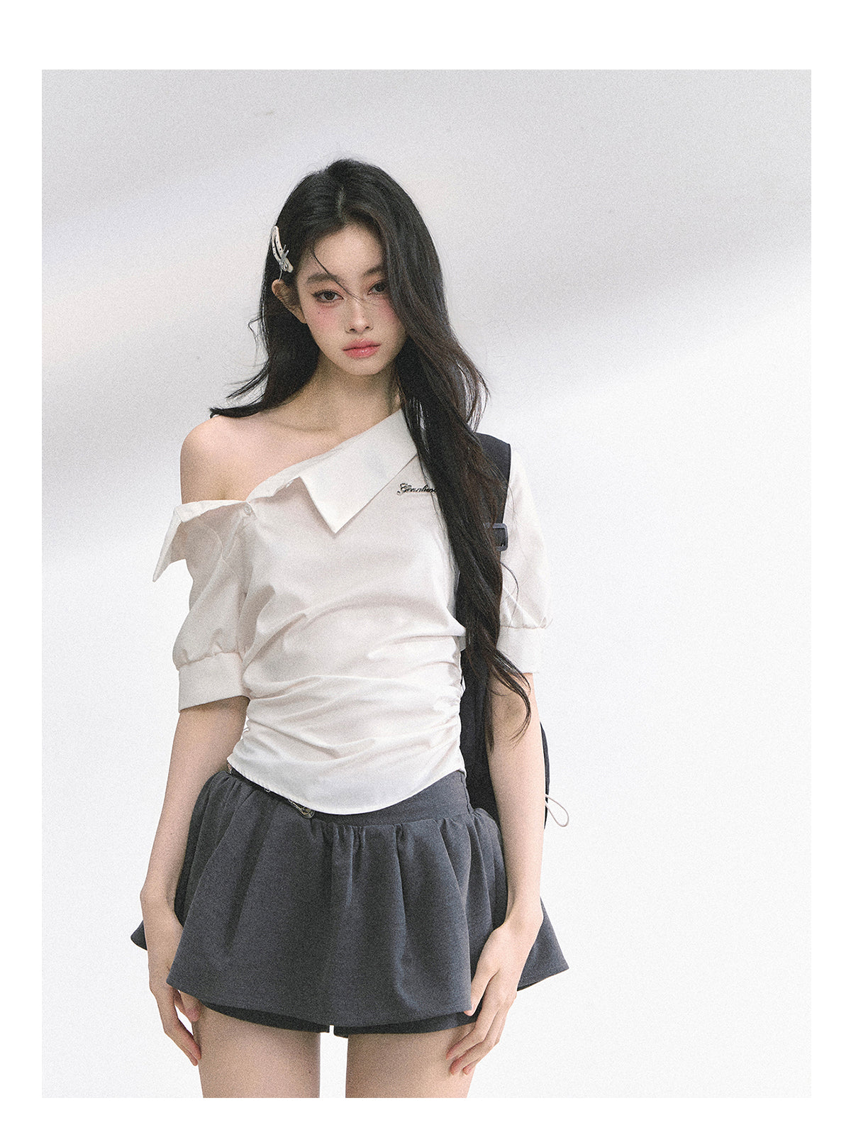 High-quality round-leg French-style off-the-shoulder, slim-fit, short-sleeved summer men's t-shirt for women SHAOYEYAN