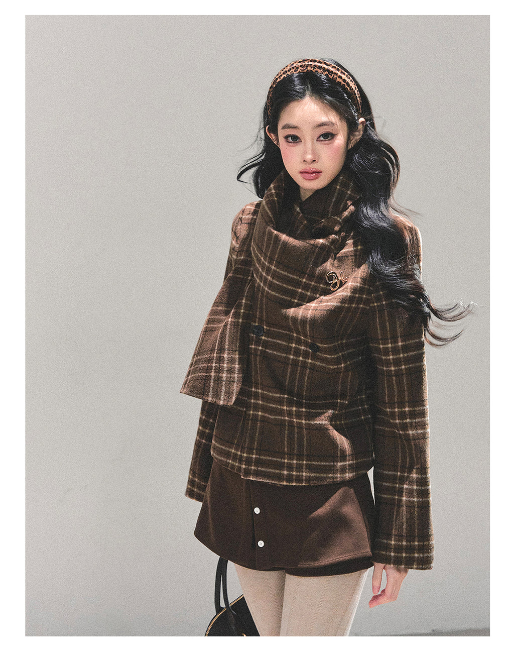 SHAOYEYAN Aomalm Women's "Twilight Forest" High-end Wool Coat, giving off a refined, luxurious feel, perfect for a wealthy heiress. Double-sided wool coat.