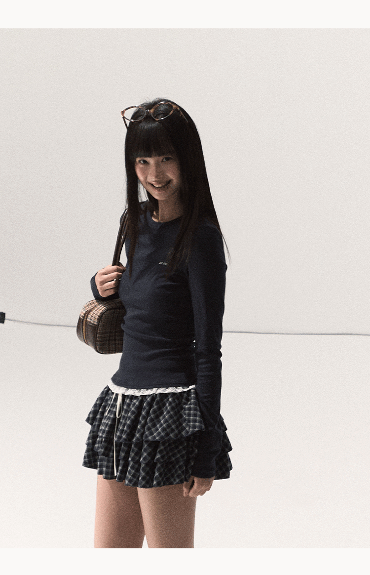 OAKMOO Elastic waistband lace long sleeve T-shirt OAKMOO/"See Yourself and Good Weather" (Sale)