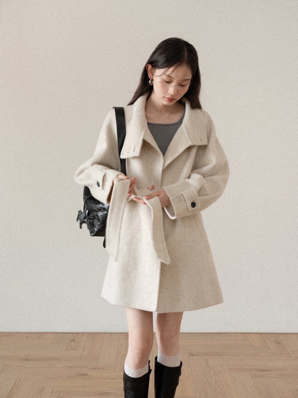 CANTONSTORY Yangcheng Story Korean style 70 double-sided wool coat made of fleece for women winter new design slimming waist