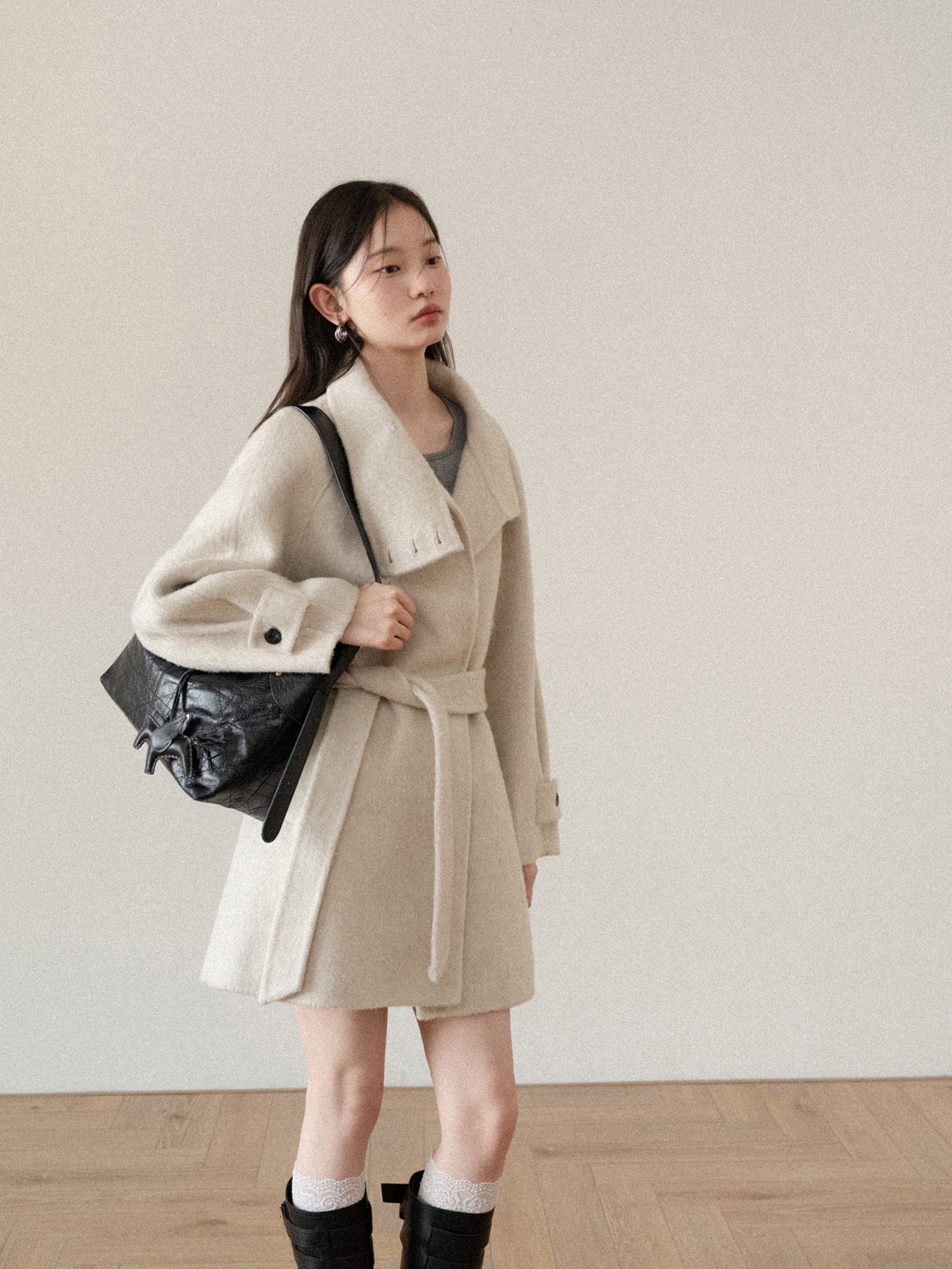 CANTONSTORY Yangcheng Story Korean style 70 double-sided wool coat made of fleece for women winter new design slimming waist