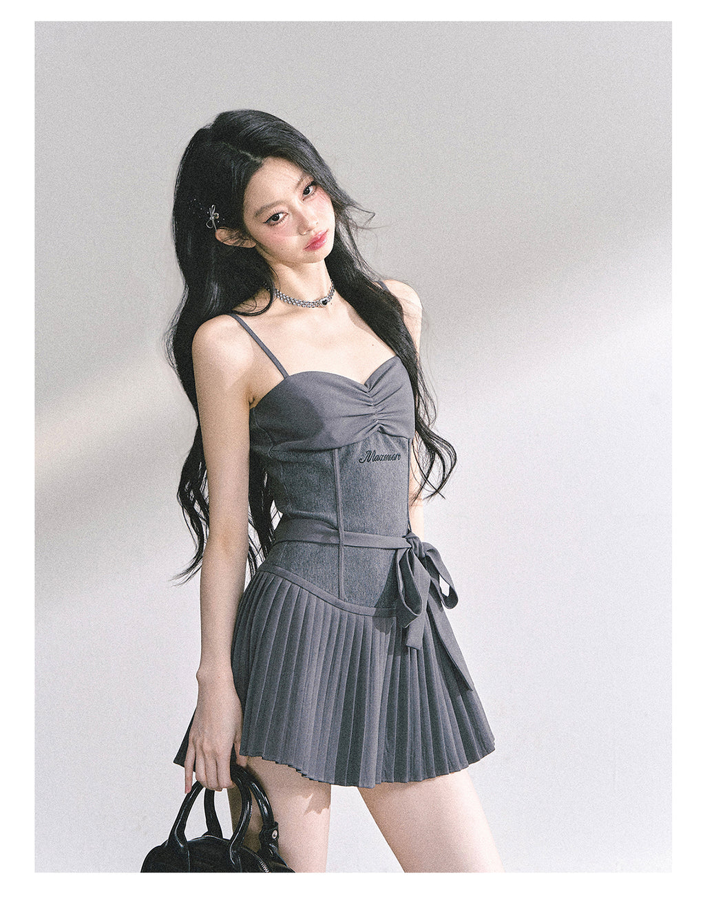Bold royal idol style dress with straps for women summer slimming puffy and short skirt Shaoyeyan