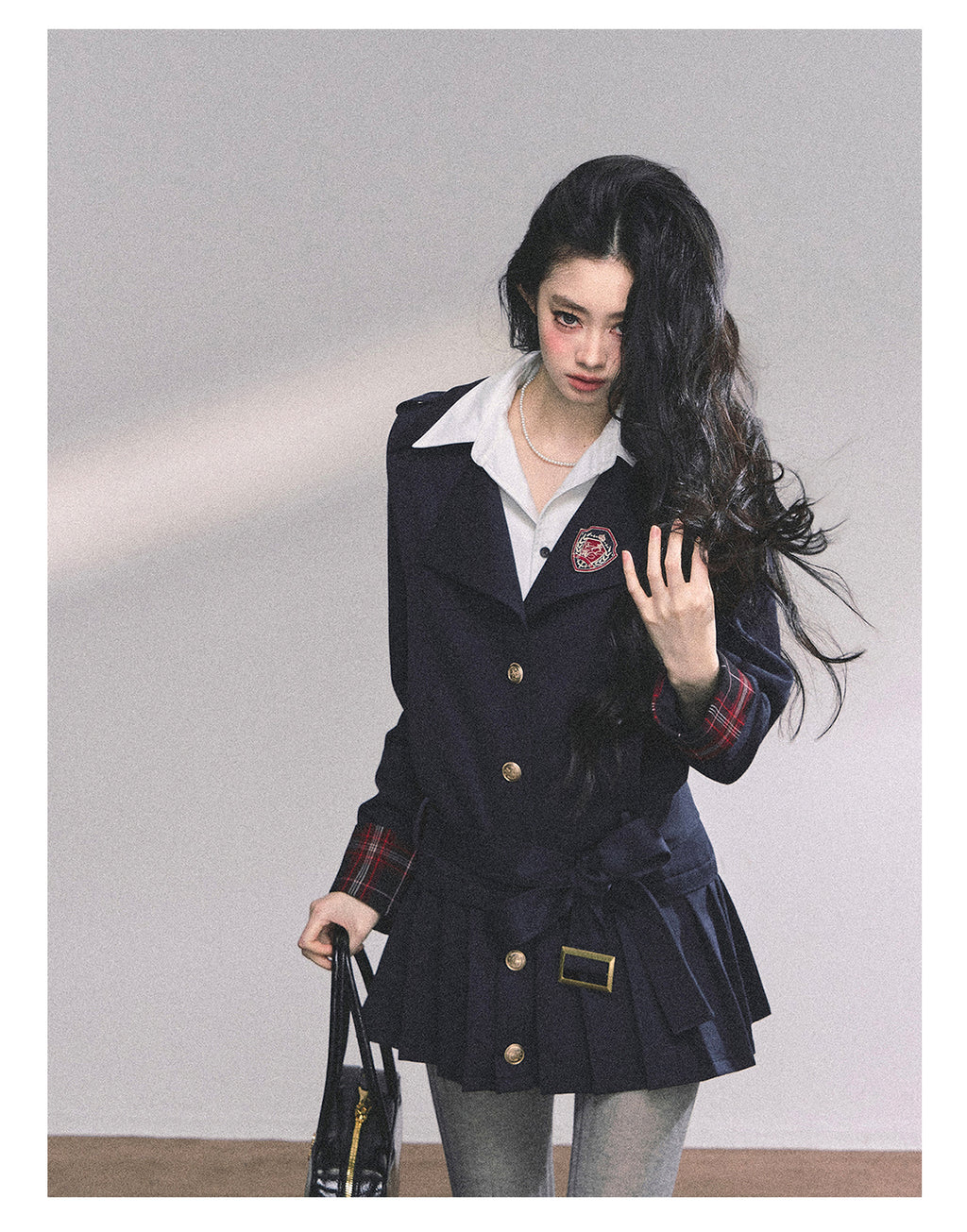 SHAOYEYAN Aomalm Women's "Ivy League Prep" Fake Two-Piece Mini Dress, American College Style Bodycon Autumn Mini Dress