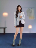 LaluneDuCiel Mid-waist A-line short skirt, loose, hugs the hips, flattering, suitable for women, spring.