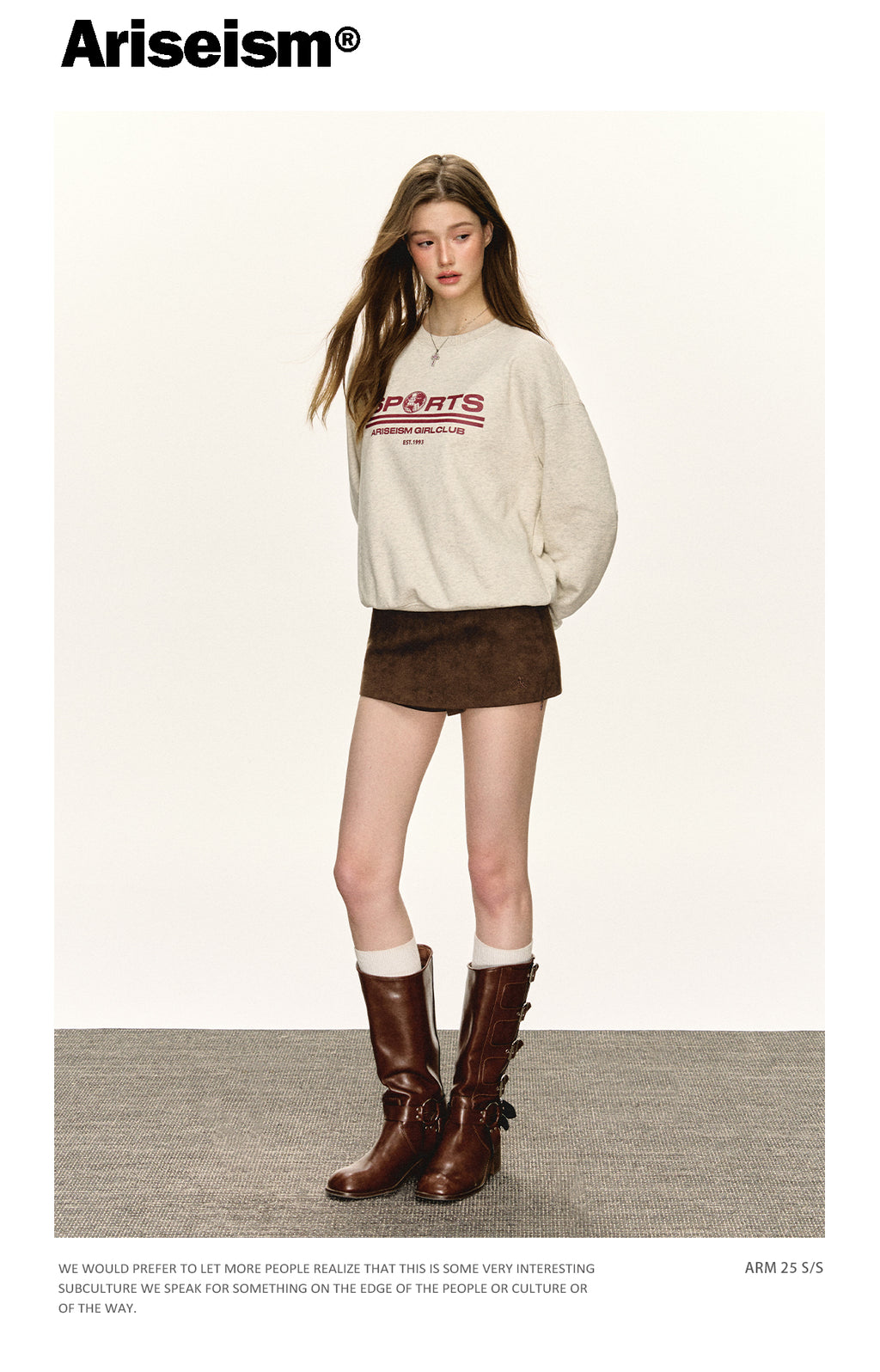 ARISEISM American classic design brown midi dress, new fall style, tight short skirt