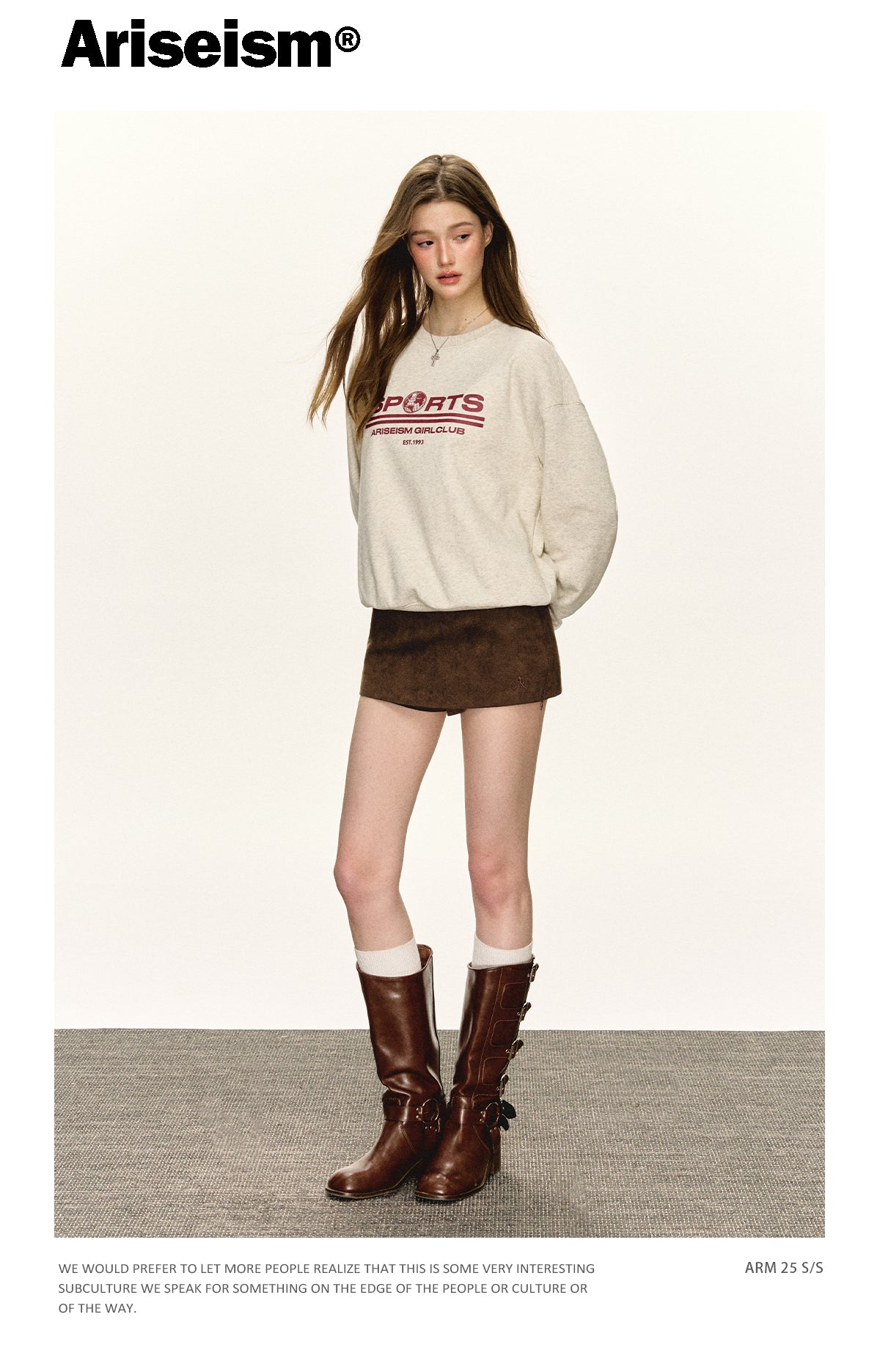 ARISEISM American classic design brown midi dress, new fall style, tight short skirt