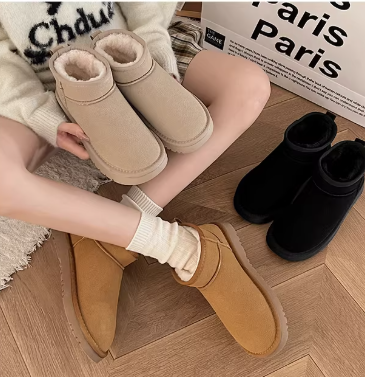 FEISHOUO New fall/winter 2025 fleece-lined thick-soled shoes, multi-purpose cotton shoes, thick-soled, anti-slip, warm snow boots for women.