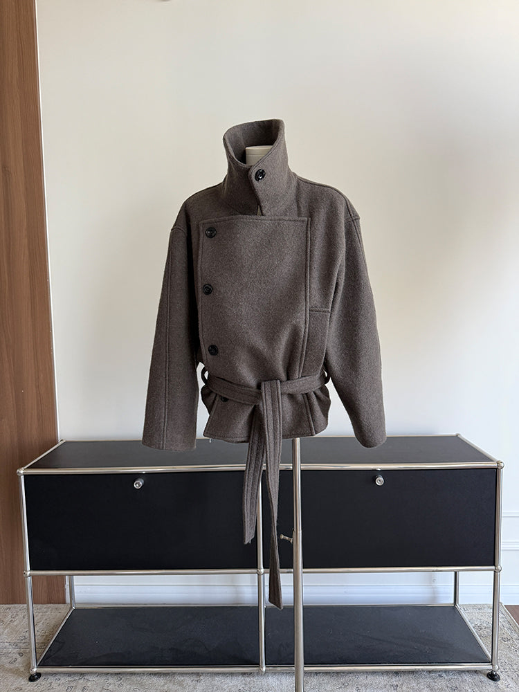 XZICHIC continues the classic style of Kim Min-hee wool coat, women's winter coat, size 57 (wool and alpaca wool).