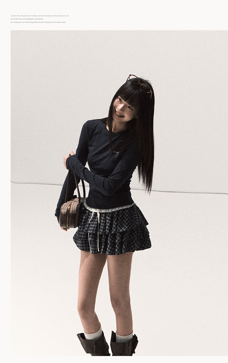 OAKMOO Elastic waistband lace long sleeve T-shirt OAKMOO/"See Yourself and Good Weather" (Sale)