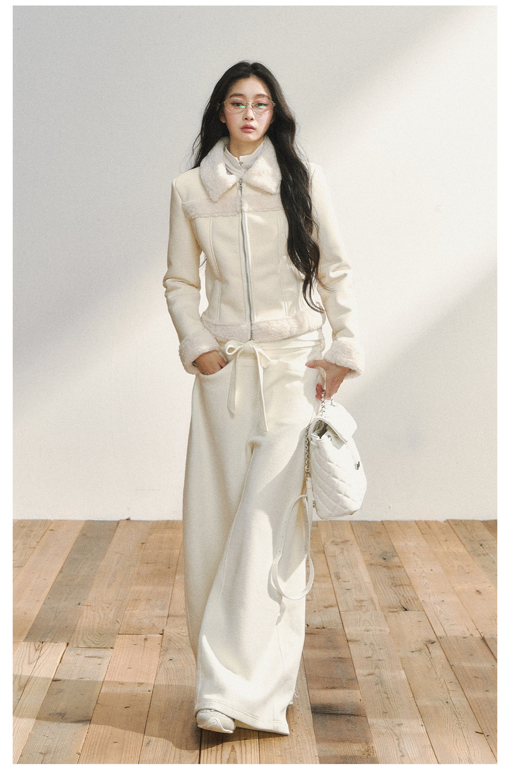 7SHIFTIN Two-Tone Original Design Slim Fit Fleece Jacket for Autumn/Winter, Niche Short Outerwear