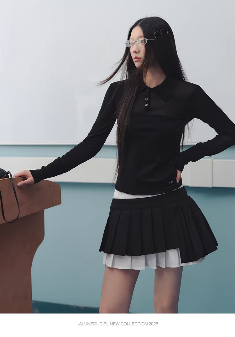 LaluneDuCiel women's plain long-sleeved turtleneck t-shirt made of Lyocell fabric, suitable for autumn, simple, comfortable and easy to style.