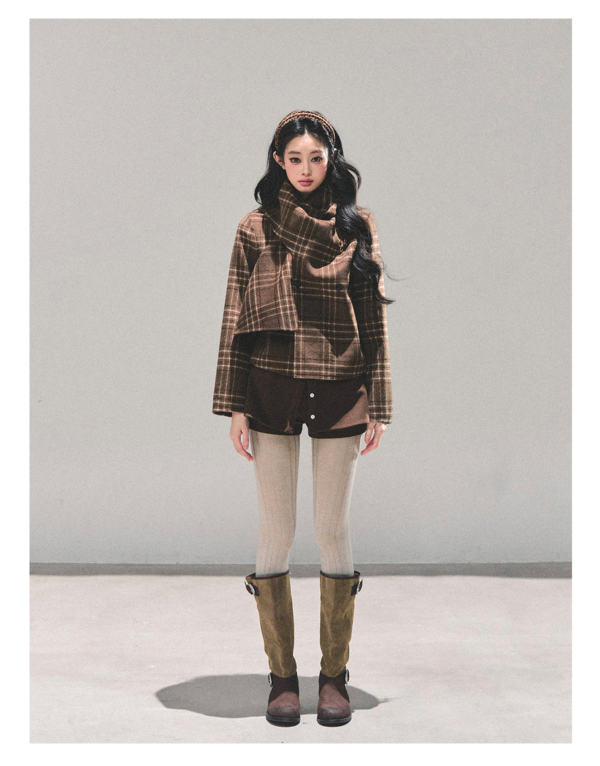 SHAOYEYAN Aomalm Women's "Twilight Forest" High-end Wool Coat, giving off a refined, luxurious feel, perfect for a wealthy heiress. Double-sided wool coat.