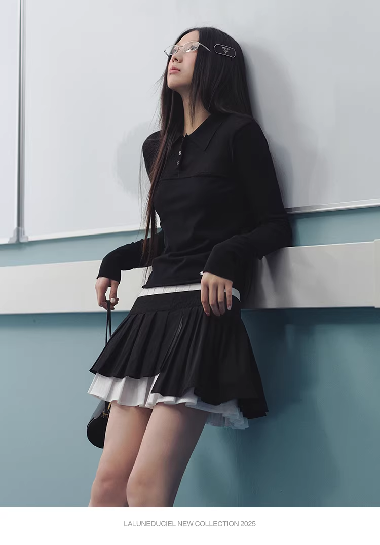 LaluneDuCiel women's plain long-sleeved turtleneck t-shirt made of Lyocell fabric, suitable for autumn, simple, comfortable and easy to style.