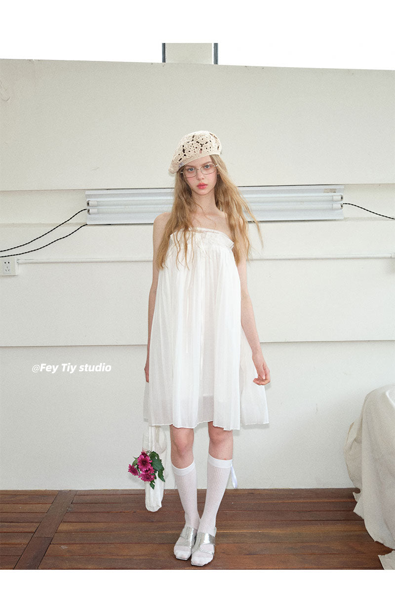 Feitiy White Knitted Floral Baby Hat