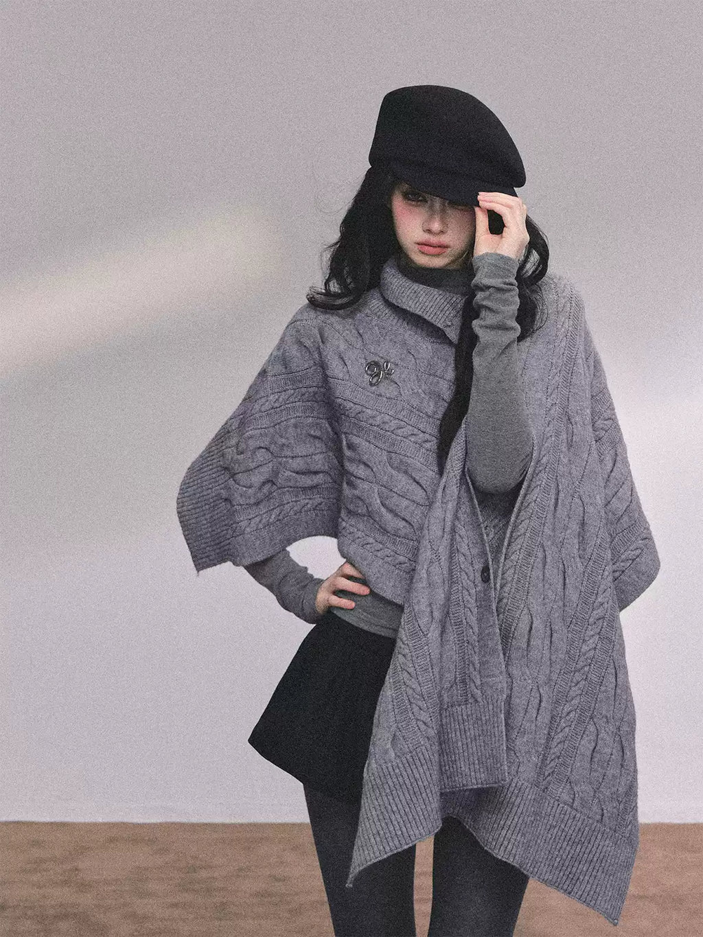 Shaoyeyan Women's Autumn Winter French Style High-end Knitted Wool Coat Loose Fit