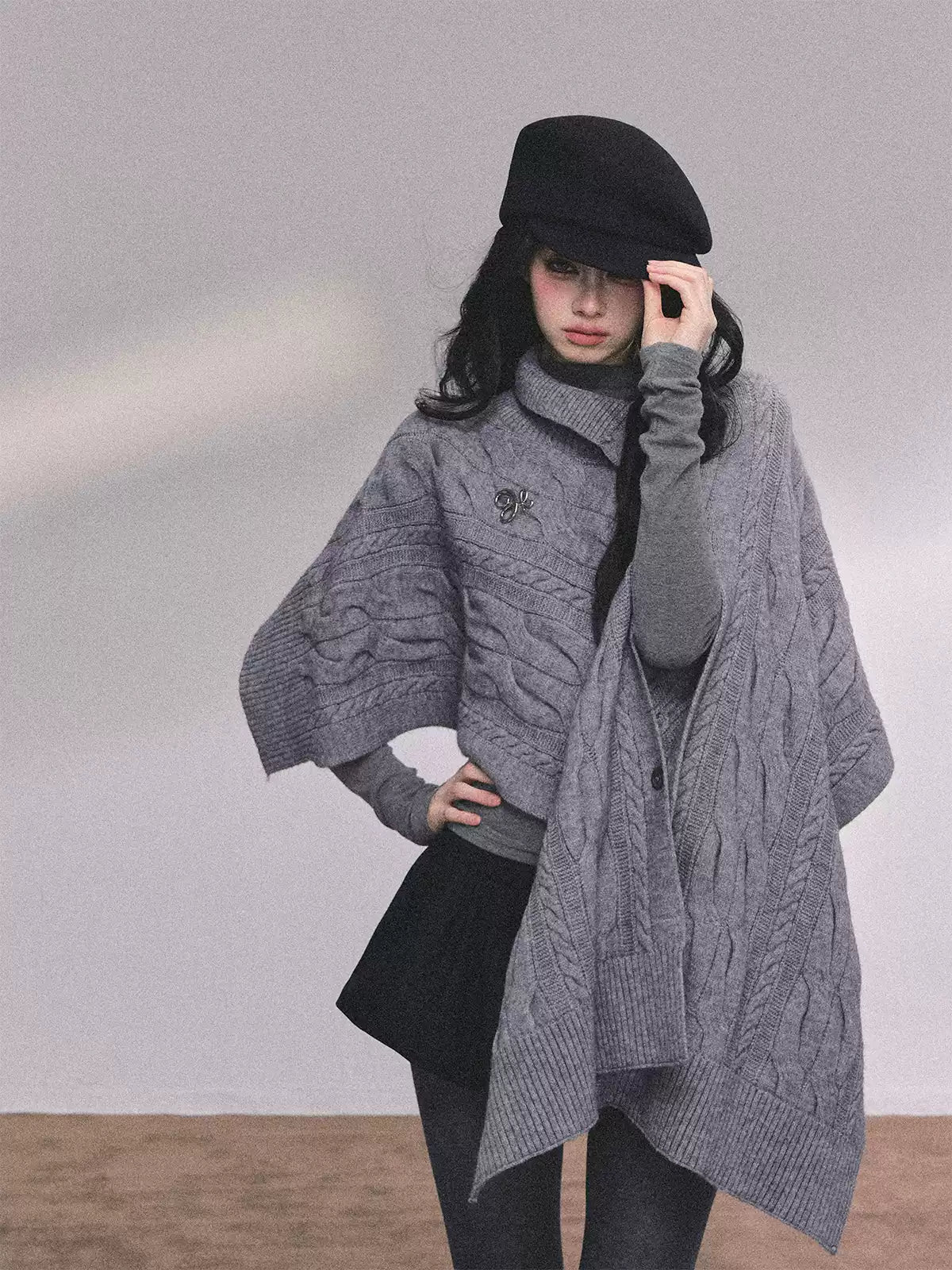Shaoyeyan Women's Autumn Winter French Style High-end Knitted Wool Coat Loose Fit