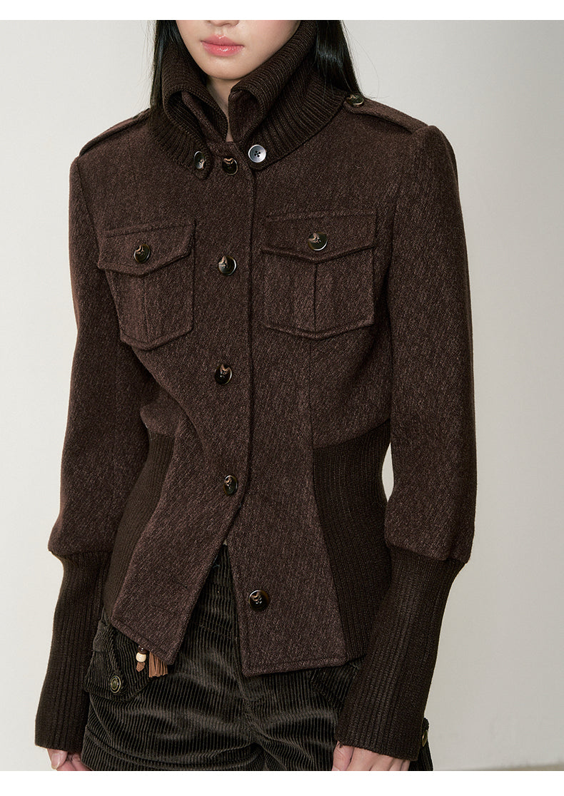 Soote Season Original Classic High Waisted Corduroy Cropped Coat