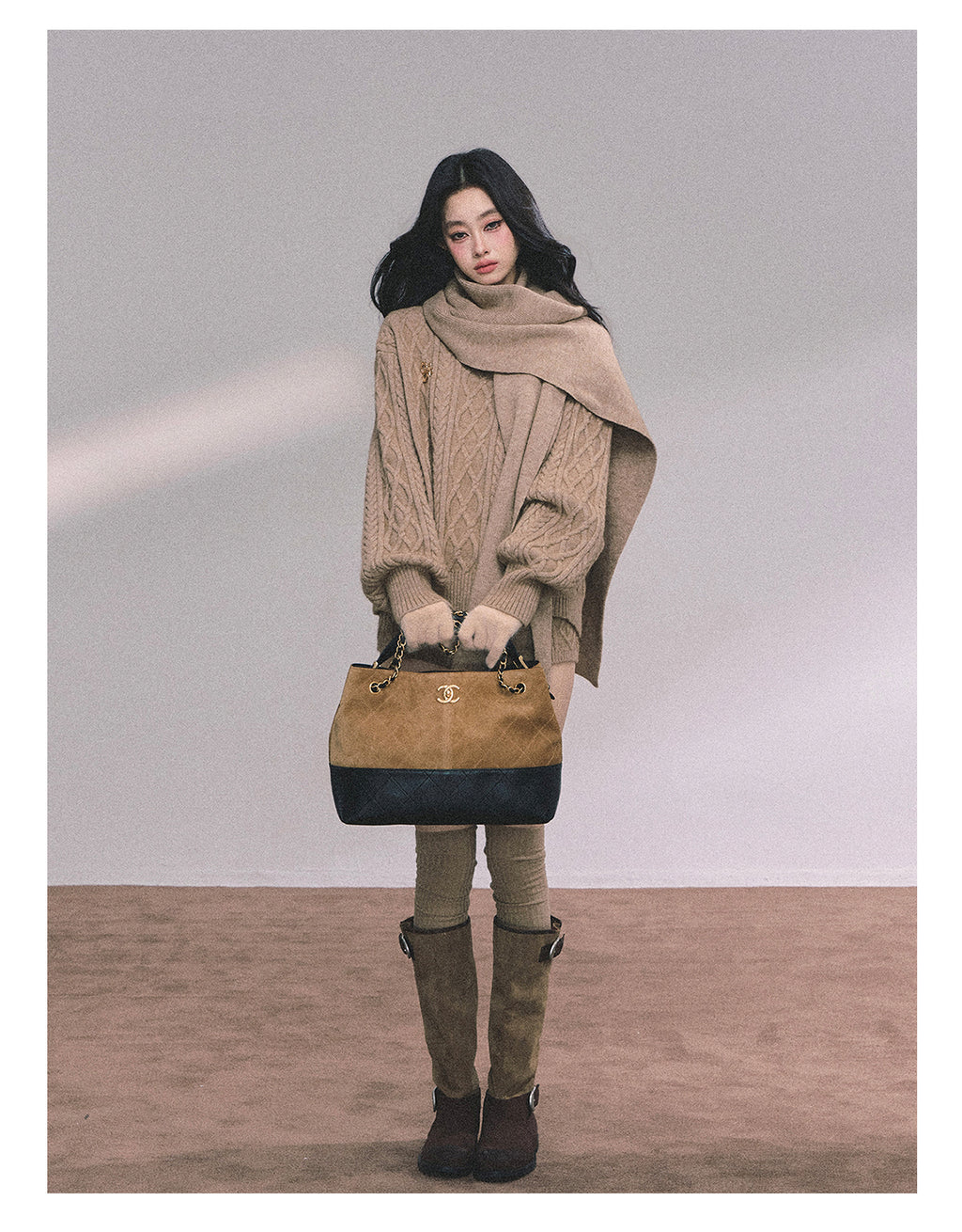 SHAOYEYAN Women's Korean Style "Zurich Student" Winter Cable Knitted Sweater Three-piece Set