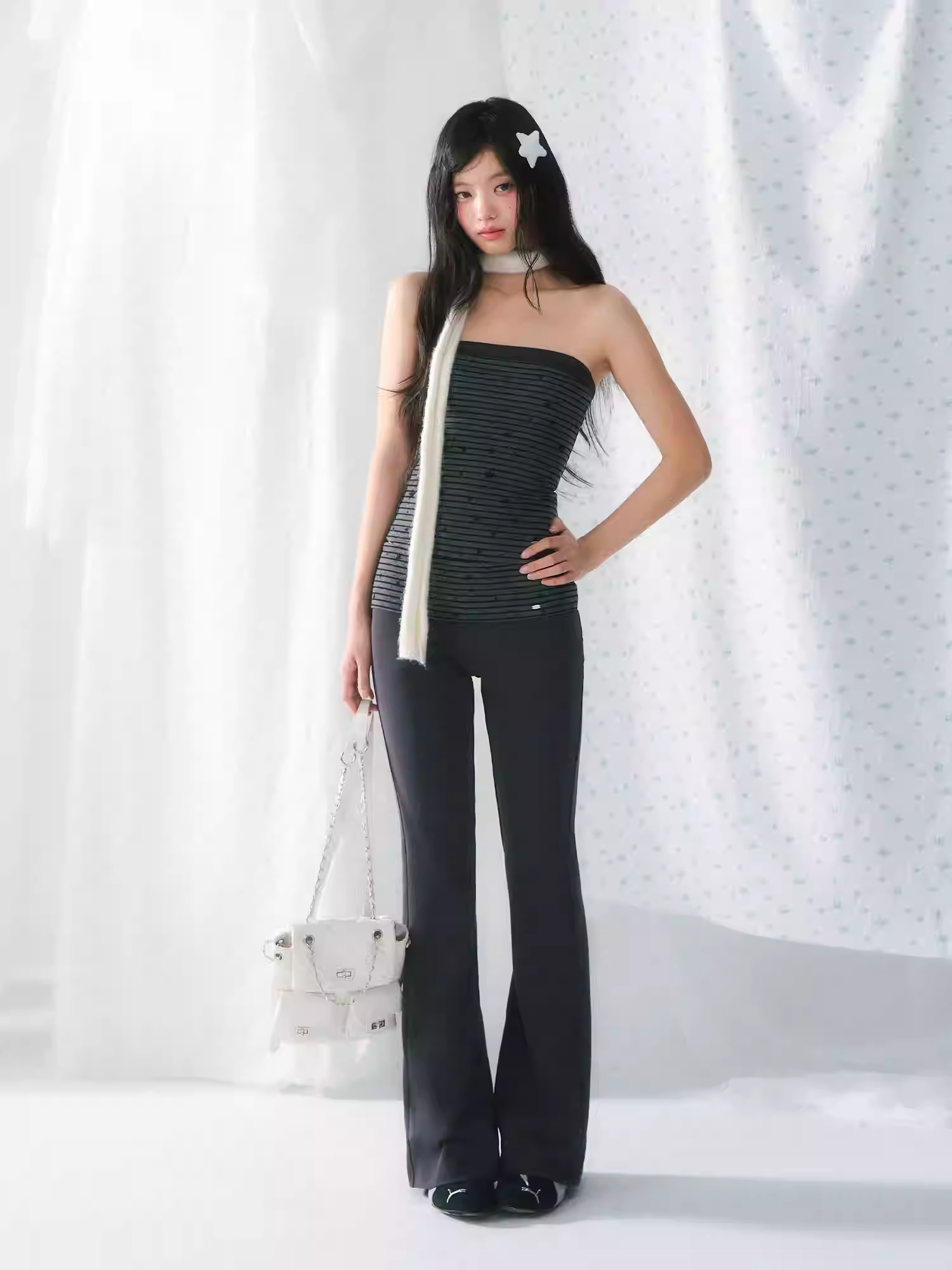 WEEKENDHUB American style strapless plaid star print top for women, new 2026 model, delicate little bra to wear under.