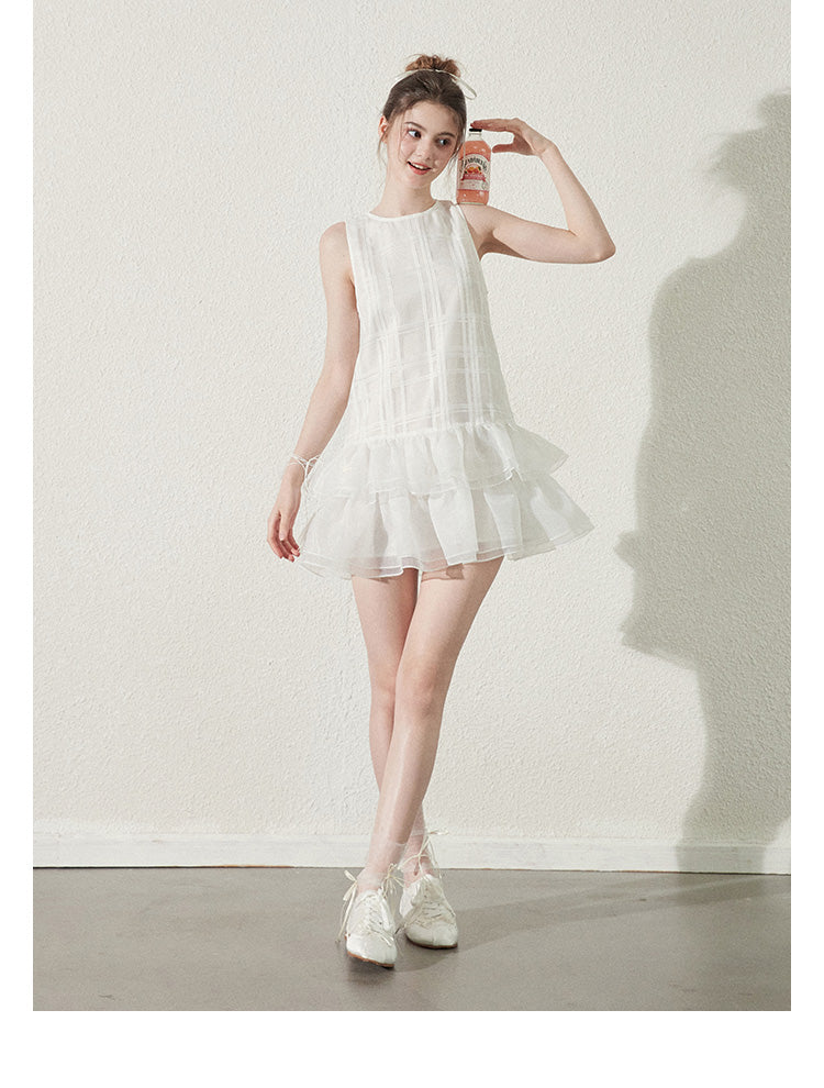 "Moon Swing" Ballet-style vest dress, organza fabric, fried cake tutu summer dress, Callmelater