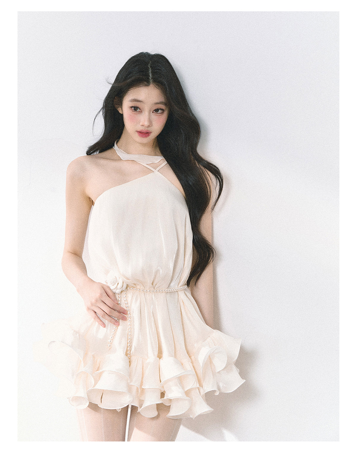 Royal Sisters Noble Style Halter Neck Dress Summer Floral Slim Waist Mini Dress For Women Shaoyeyan