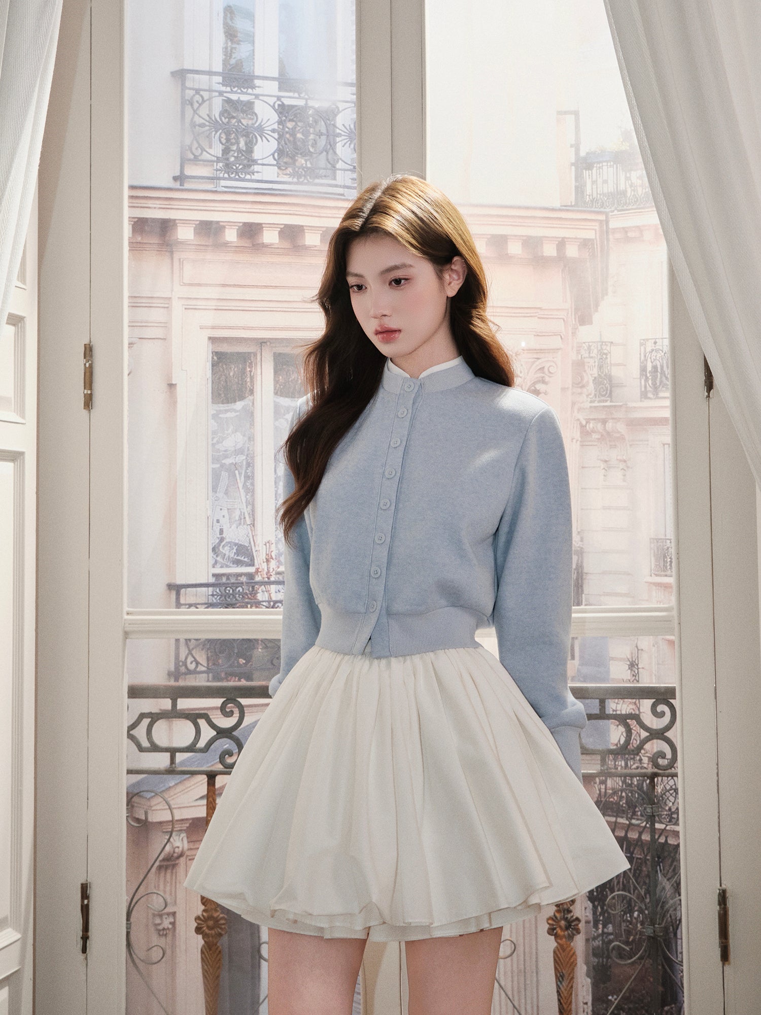 Avenement Korean croptop cardigan for women early autumn