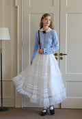 ISISLOVE Unique design, gorgeous white tulle midi skirt, super elegant and layered, perfect for fall.