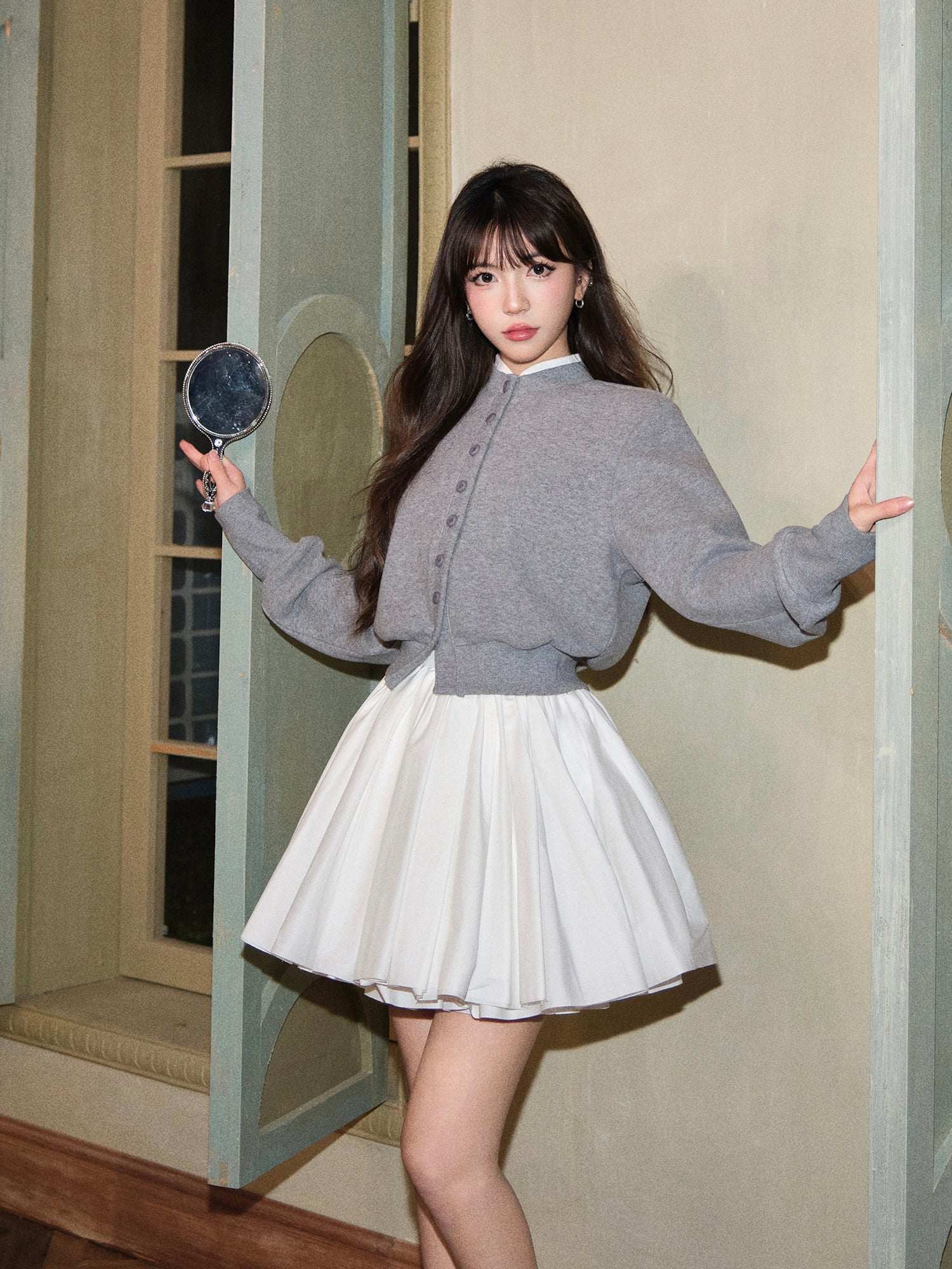 Avenement Korean croptop cardigan for women early autumn
