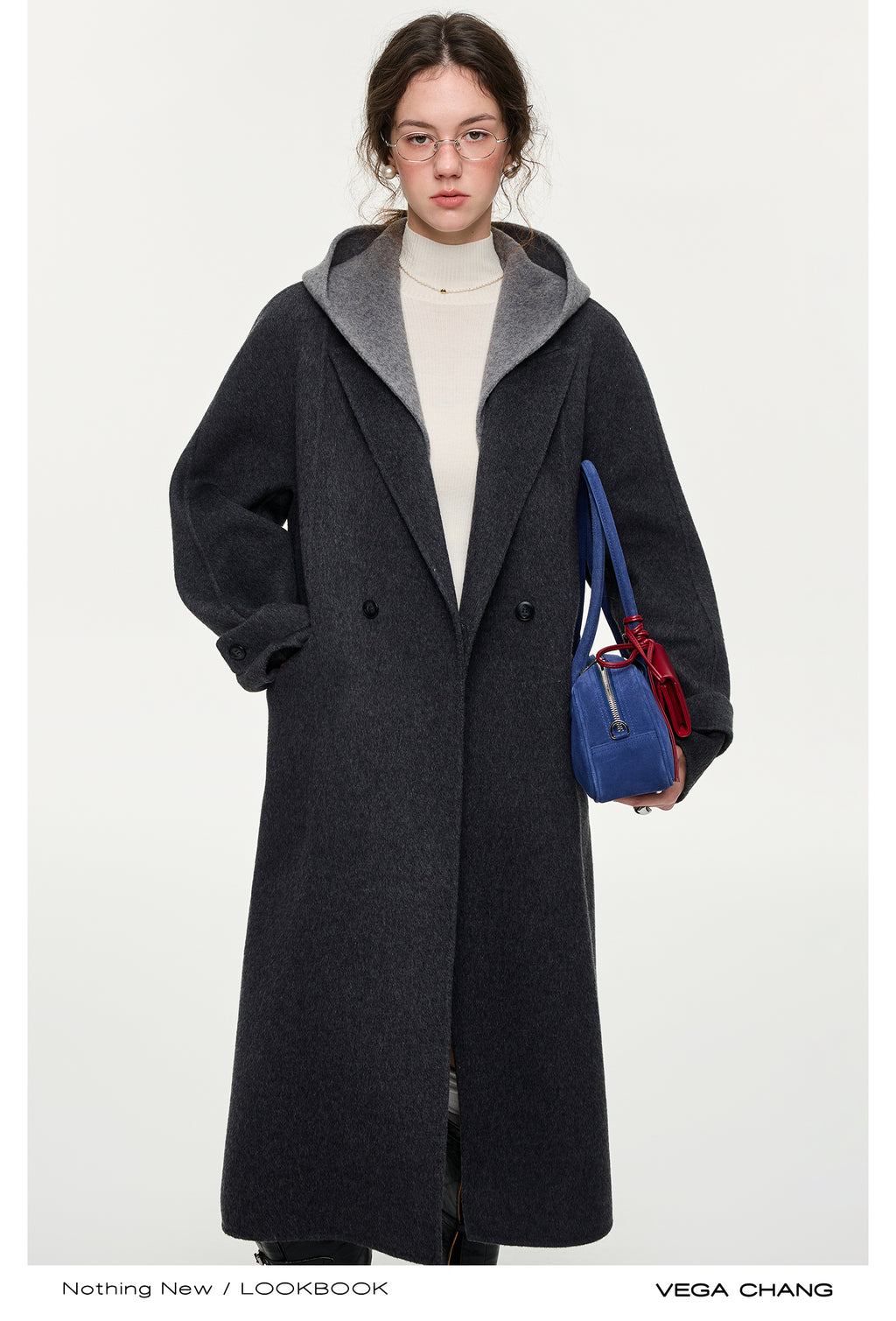 VEGACHANG 【Áo choàng ma thuật】Áo khoác len nữ, áo khoác len hai mặt mùa đông mới 2025