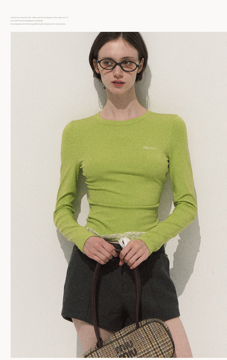 OAKMOO Elastic waistband lace long sleeve T-shirt OAKMOO/"See Yourself and Good Weather" (Sale)