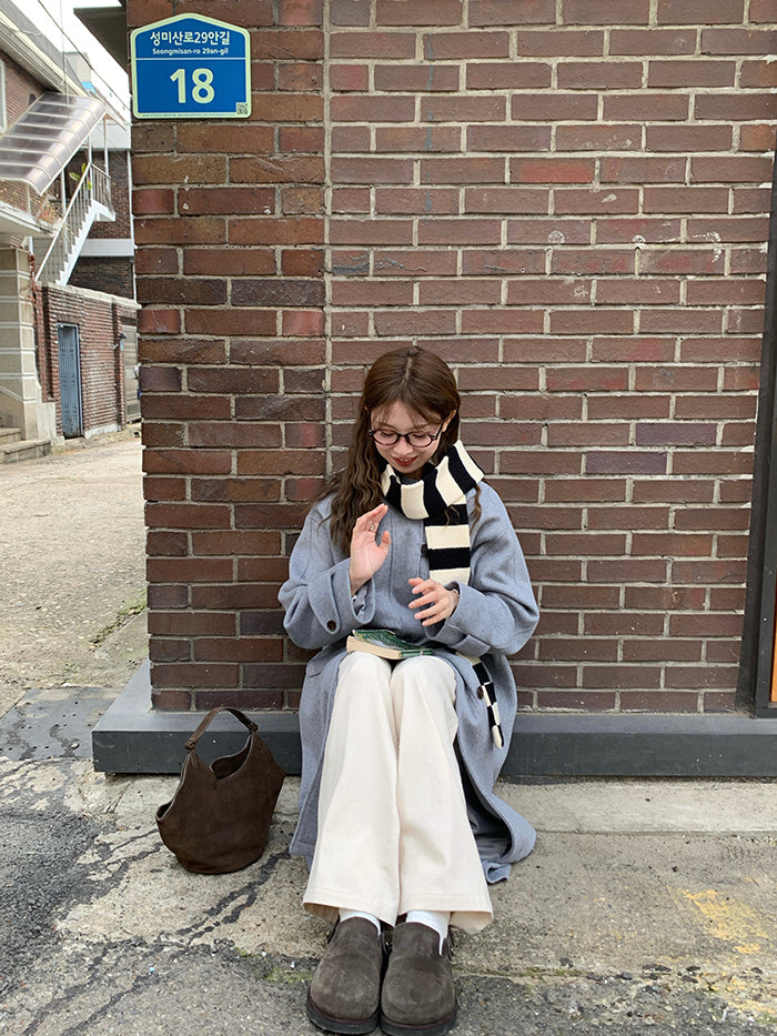 RAINY Women's Classic Single Breasted Hooded Wool Coat, Winter Design, Classic Style, Loose Fit, Versatile Wool Coat