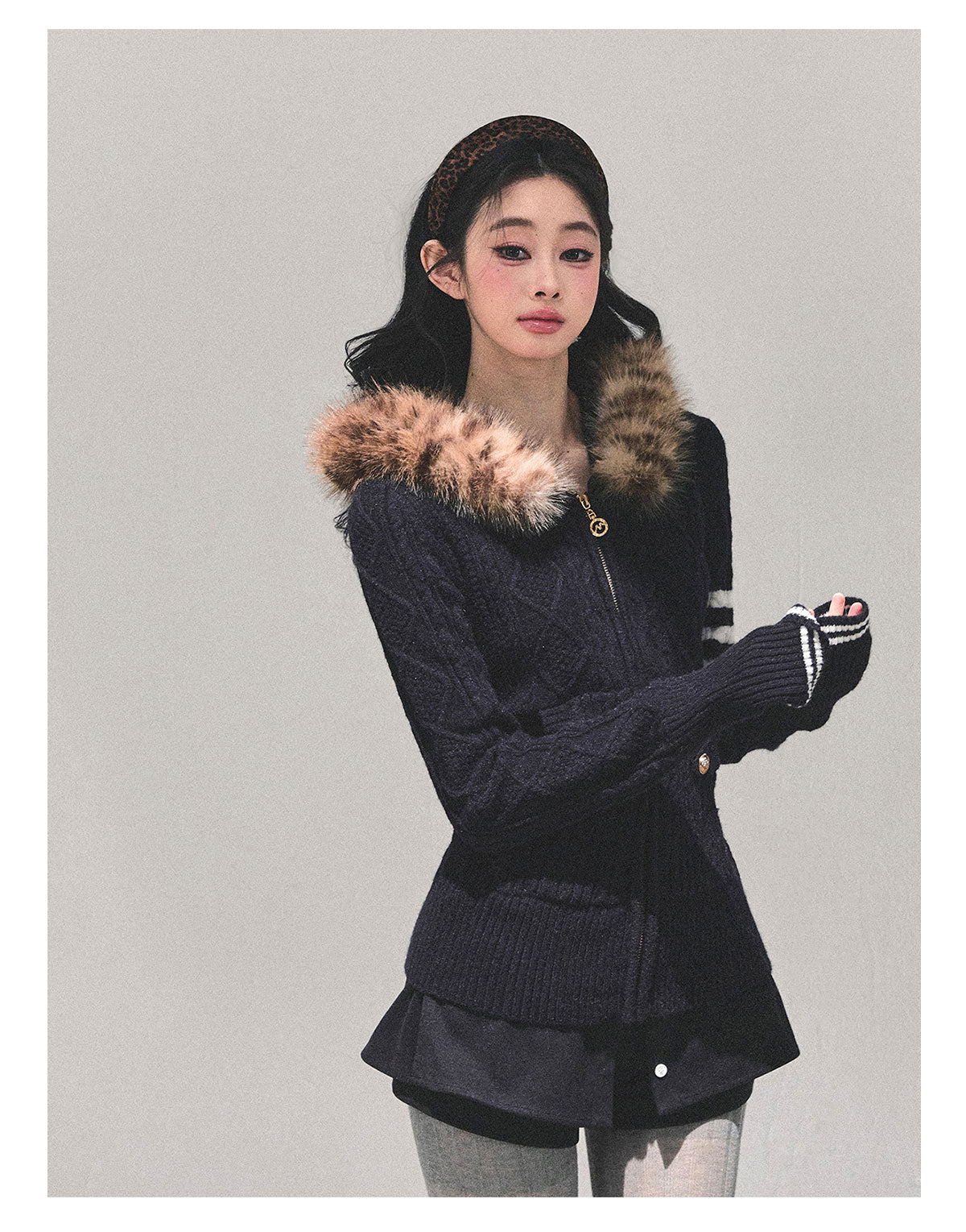 SHAOYEYAN "Only she wentby" - Women's winter American style hooded long sleeve cardigan sweater