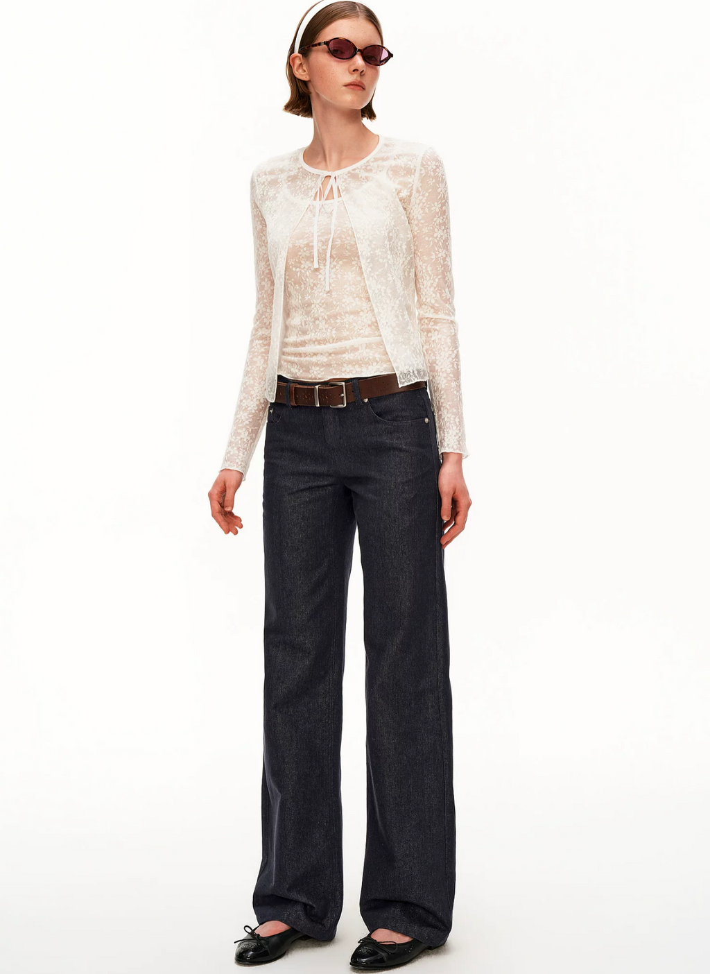 PUKI PUKI suit made of high-quality Tencel Jacquard material, tight retro style, slightly see-through, conceals the bust