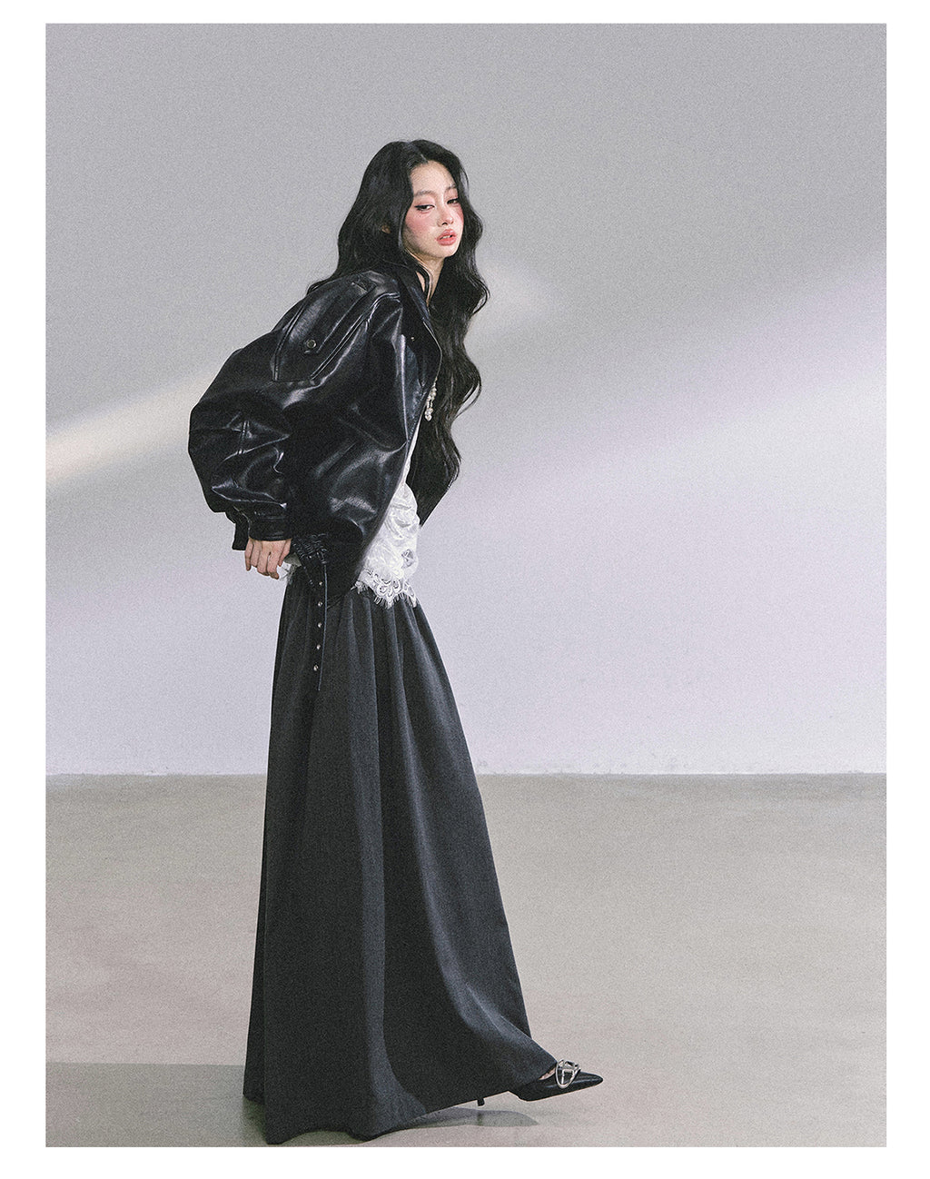 SHAOYEYAN Korean style comfortable wide leg pants for young women, loose straight leg pants, slim fit, gray long pants.