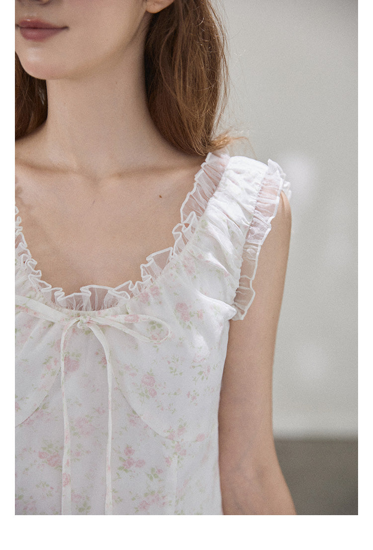 "Misty Summer" Sleeveless floral dress for women, Callmelater floral lace tutu dress